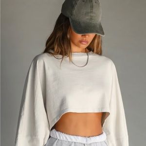 JOAH BROWN Slouchy Crop Long Sleeve
